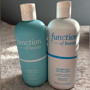 function of beauty- straight hair- shampoo and conditioner!